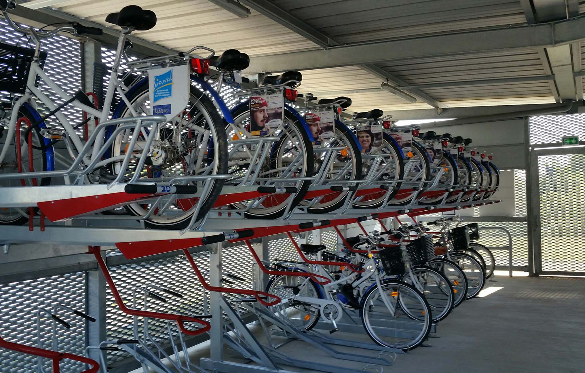 Rack à vélos extérieur, rack de rangement pour vélos, rack à vélos au sol  en métal